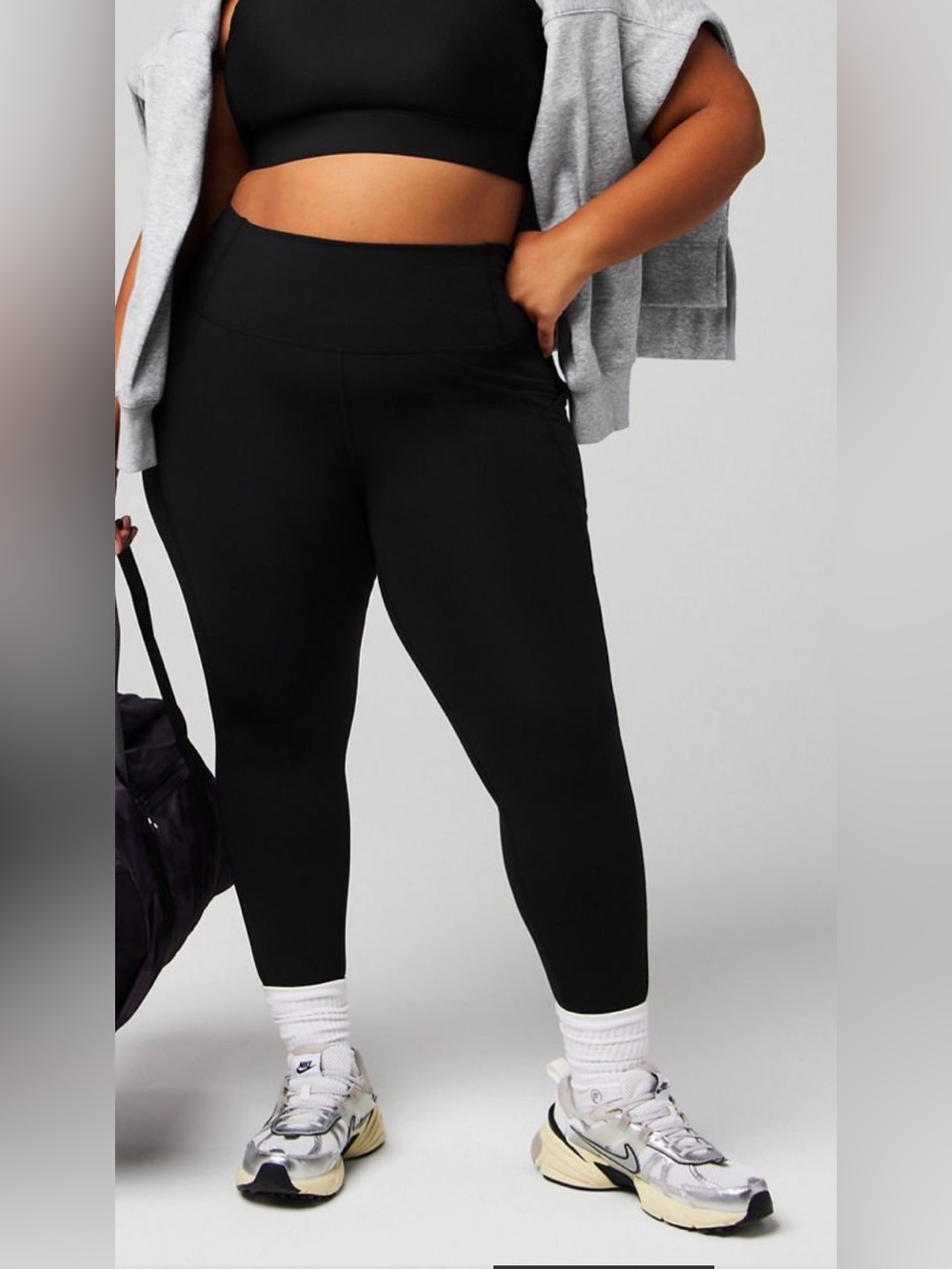 Fabletics Oasis Pureluxe high-waisted black 7/8 length legging size XXL/1X short